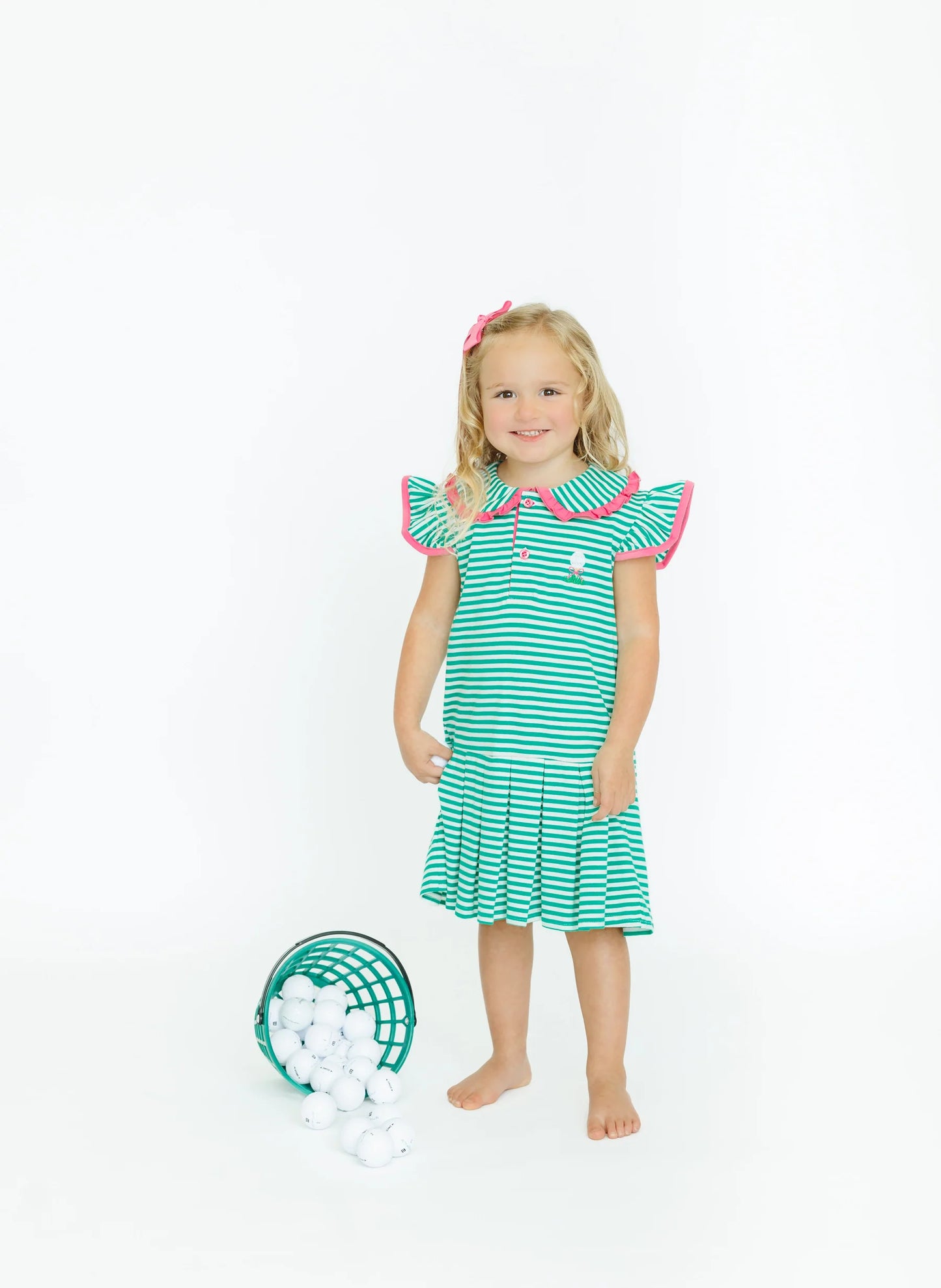 Green Stripe Golf Dress - Doodlebug's Children's Boutique