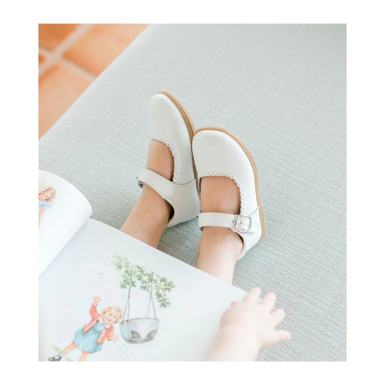 Chloe Scalloped Mary Jane in White - Doodlebug's Children's Boutique