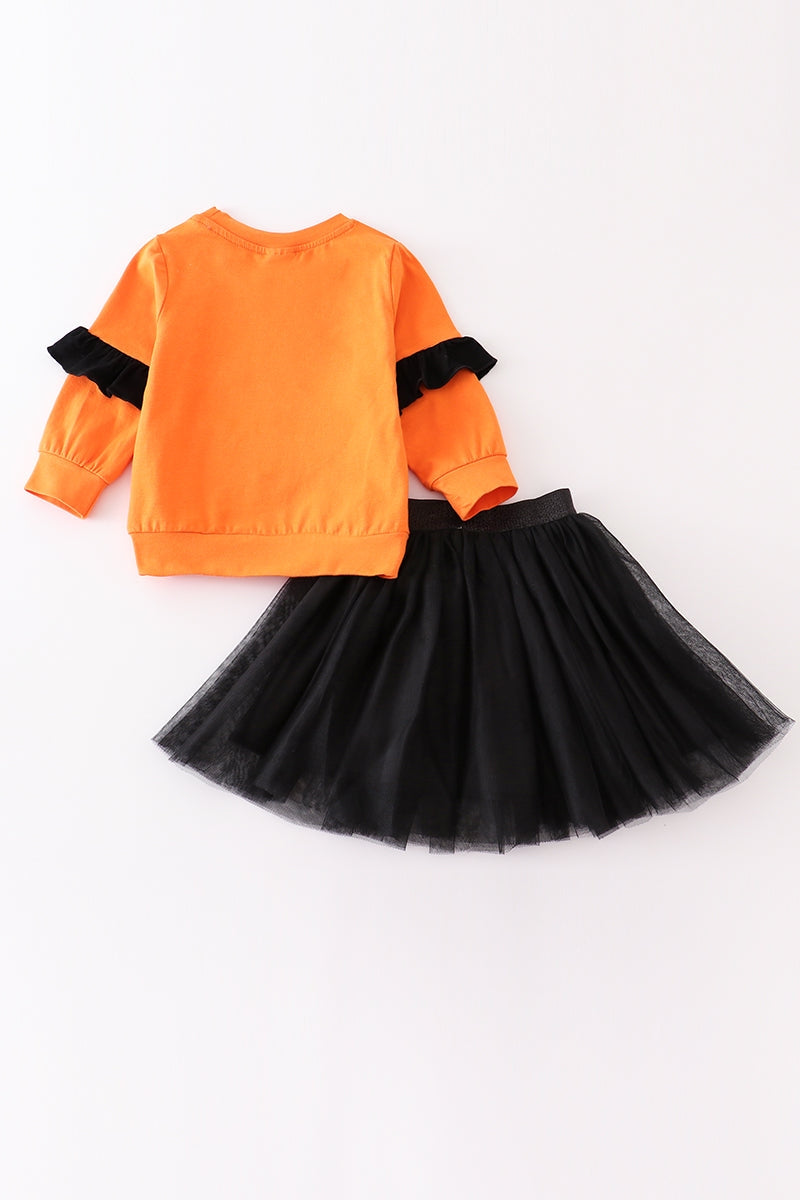 Jack-O-Lantern Skirt Set - Doodlebug's Children's Boutique