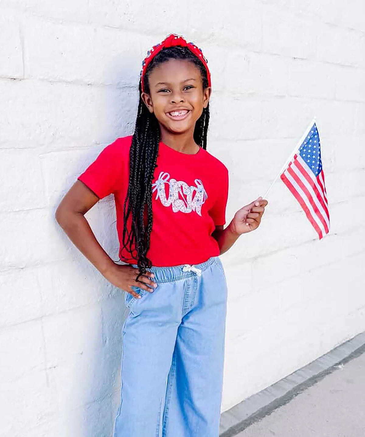 Floral USA Bow Shirt