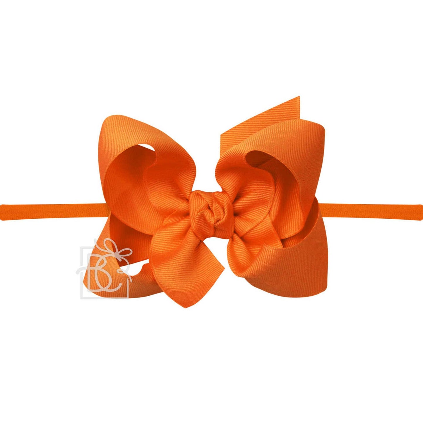 Nylon Headband with Large Bow in Orange - Doodlebug's Children's Boutique