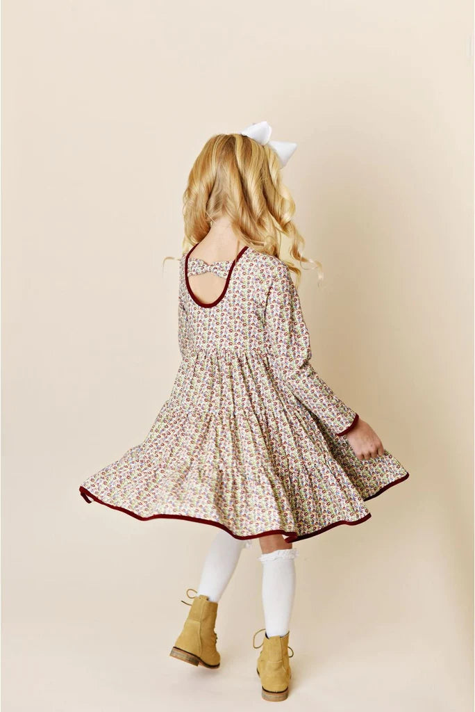 Crimson Fleur Dainty Dress - Doodlebug's Children's Boutique