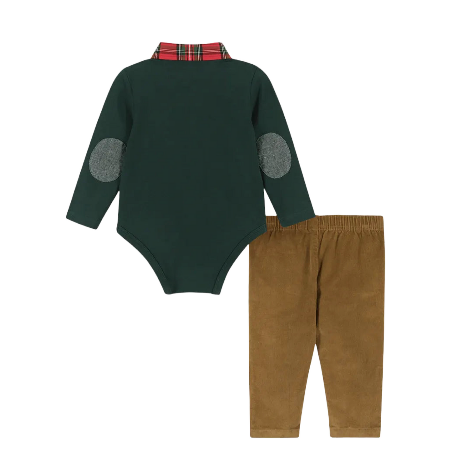 Hunter Green Holiday Polo Onesie Set - Doodlebug's Children's Boutique