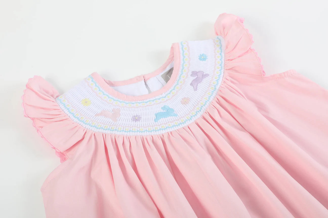 Pretty Pink Easter Bunny Bishop Dress - Doodlebug's Children's Boutique