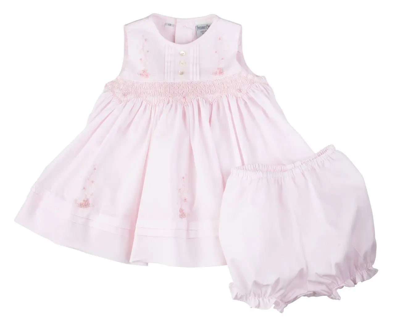 Pink Sleeveless Diamond Smocked Dress - Doodlebug's Children's Boutique
