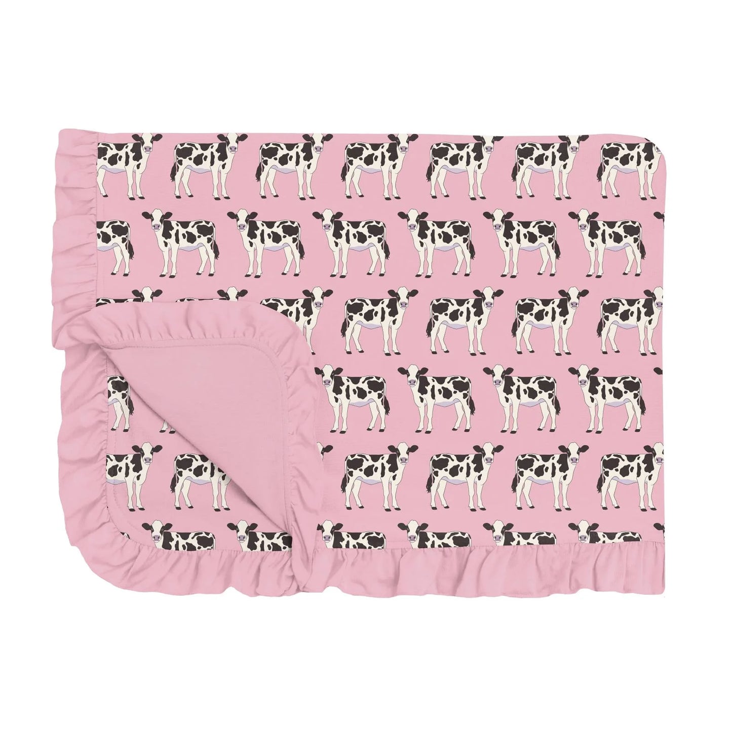 Print Ruffle Toddler Blanket in Cake Pop Cows - Doodlebug's Children's Boutique