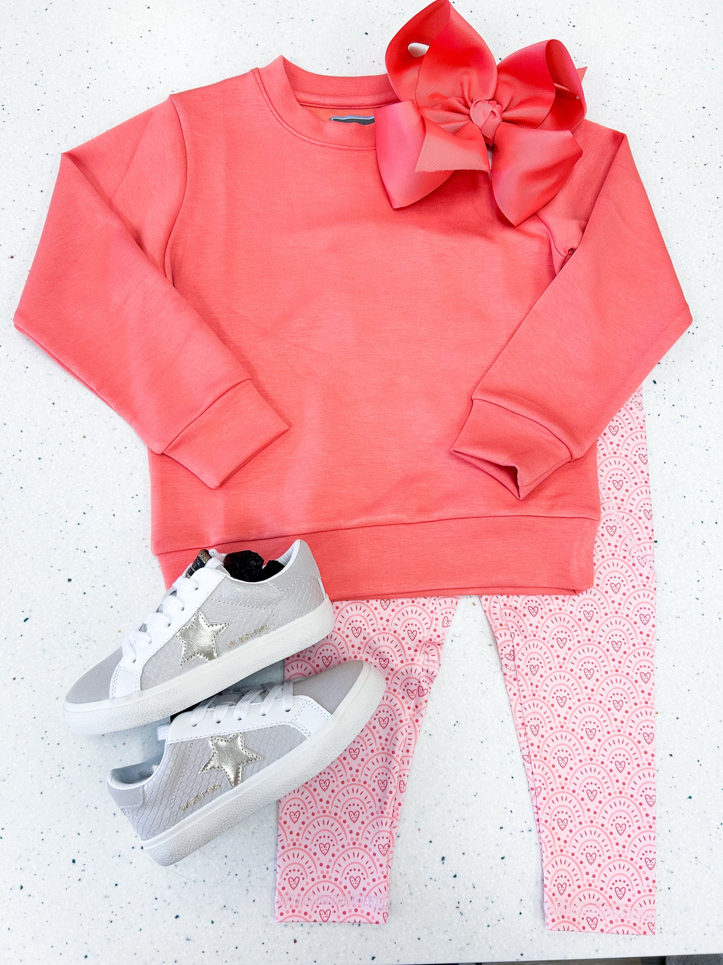 Coral Heart Pocket Leggings - Doodlebug's Children's Boutique
