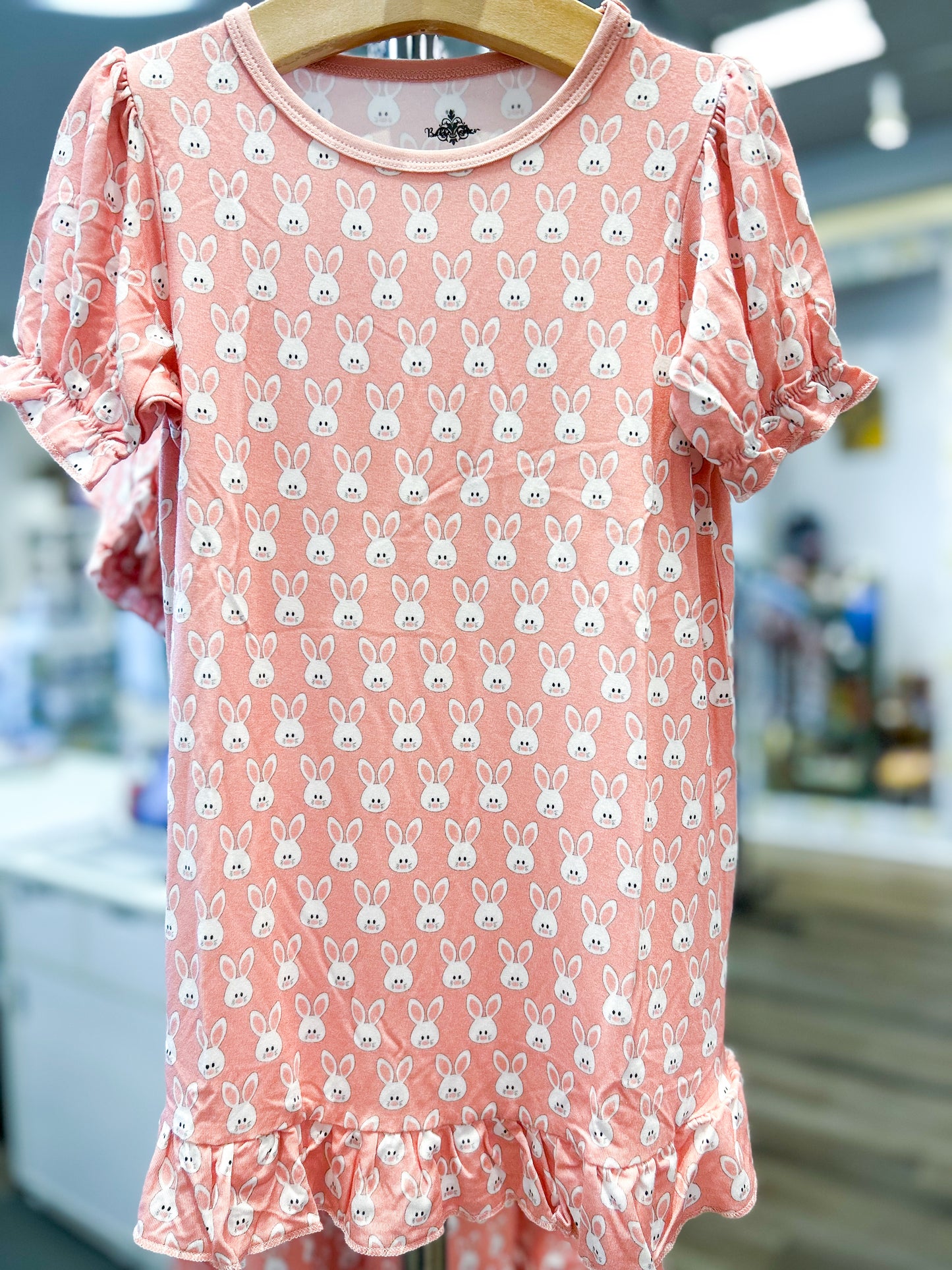 Bunny Girl Bamboo Night Gown - Doodlebug's Children's Boutique