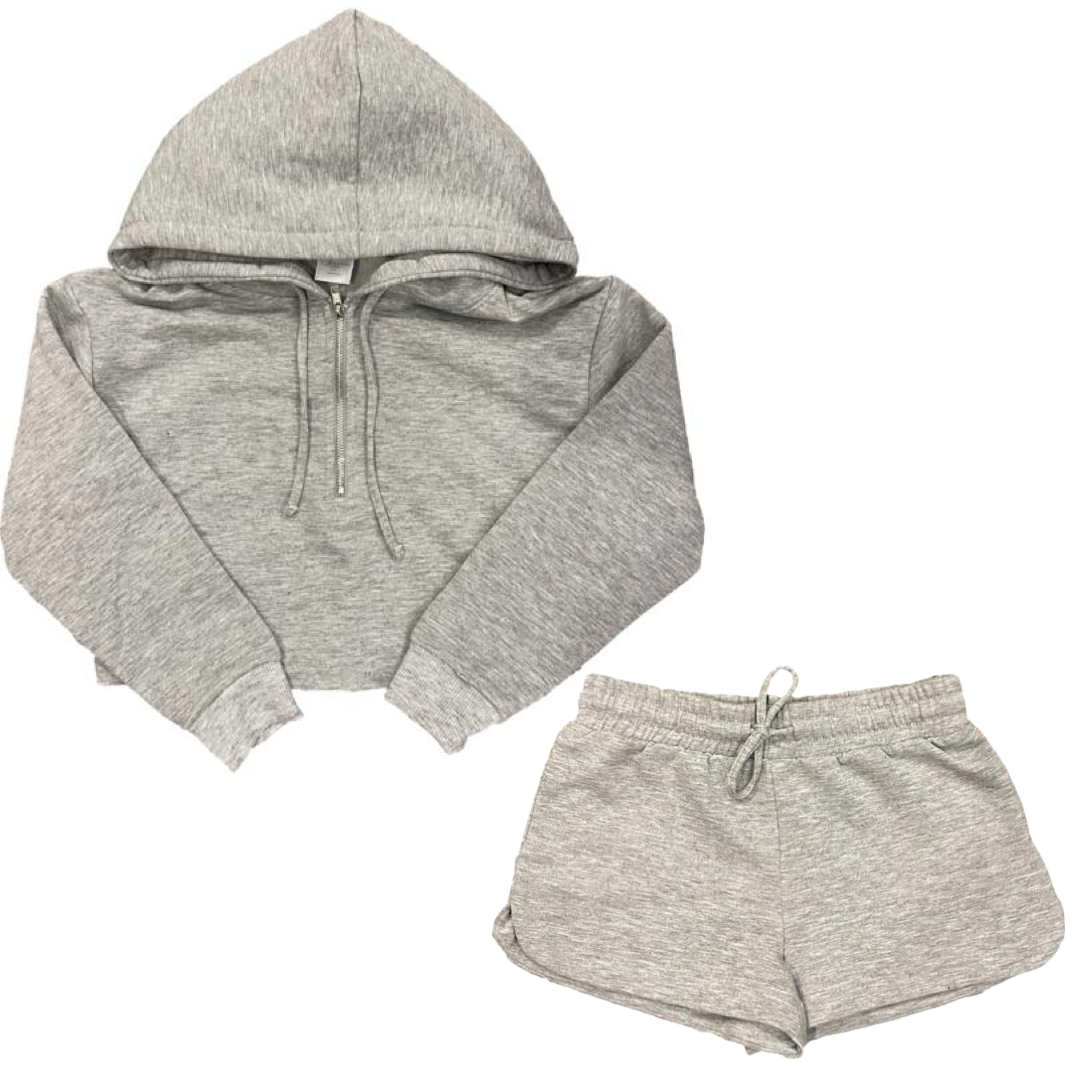 Brushed Soft Cloud Set in Heather Gray - Doodlebug's Children's Boutique