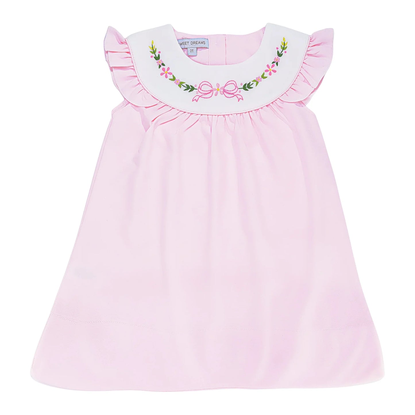 Embroidered Bow and Flowers Dress - Doodlebug's Children's Boutique