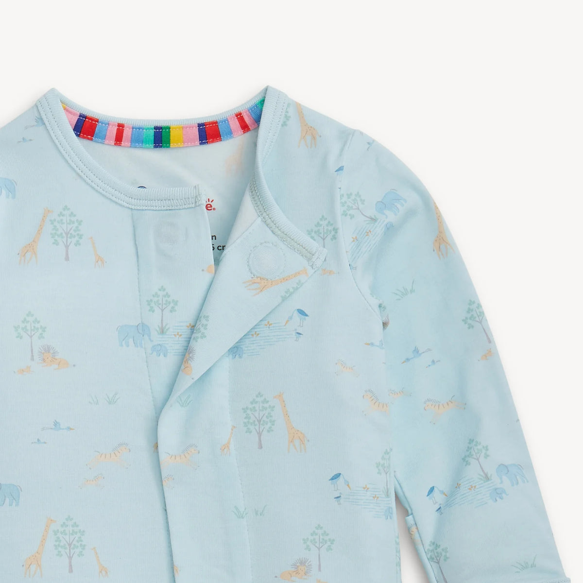 Serene Safari Blue Modal Magnetic Footie - Doodlebug's Children's Boutique