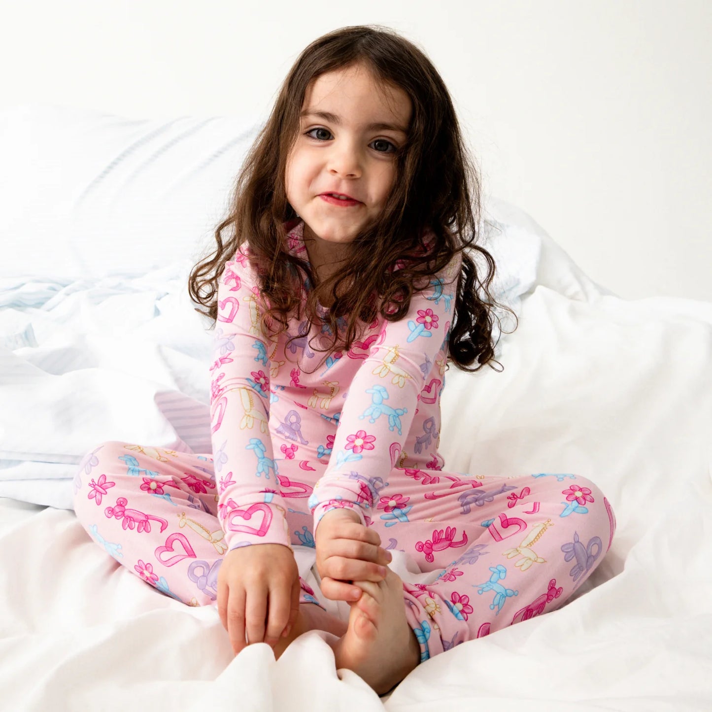 Pink Party Animals Glow in the Dark Modal Magnetic 2 Piece Pajamas - Doodlebug's Children's Boutique