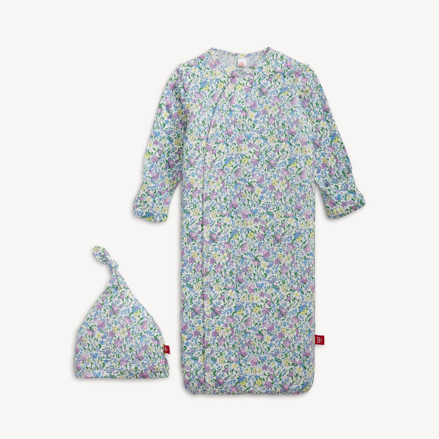Lavinia Modal Magnetic Sleeper Gown + Hat Set - Doodlebug's Children's Boutique