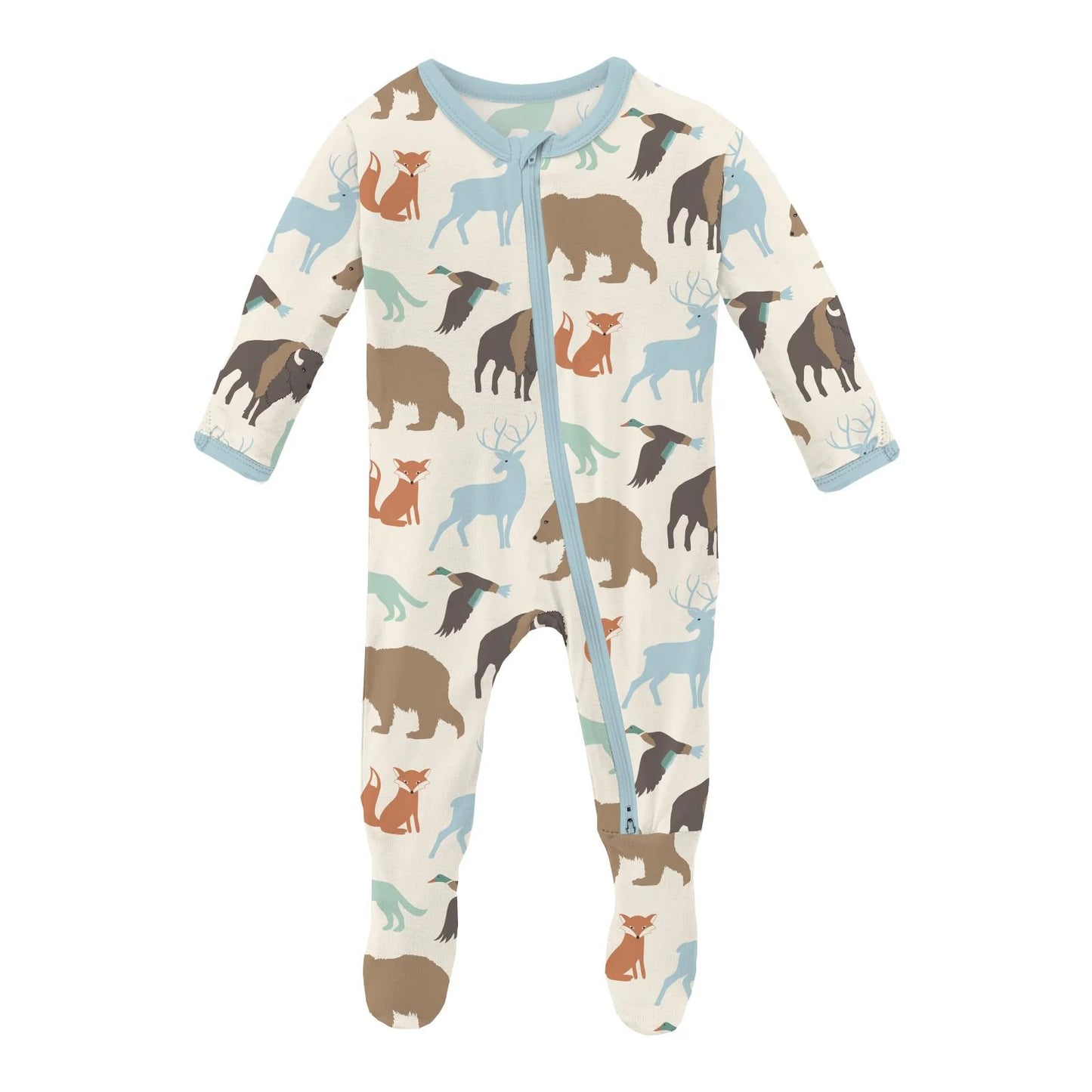 Print Footie with 2 Way Zipper in National Wildlife Federation - Doodlebug's Children's Boutique