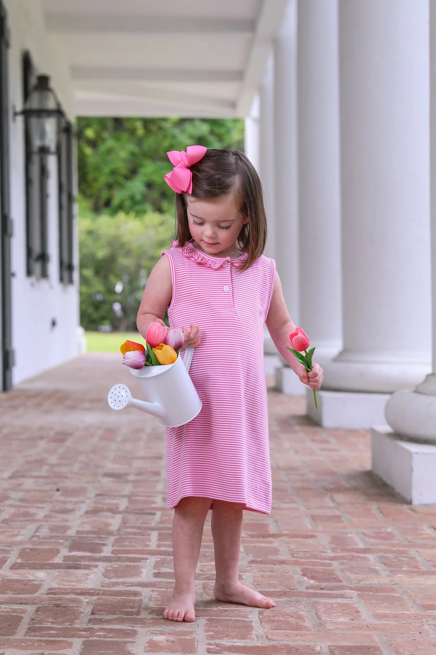 Nora Dress in Pink Stripe - Doodlebug's Children's Boutique