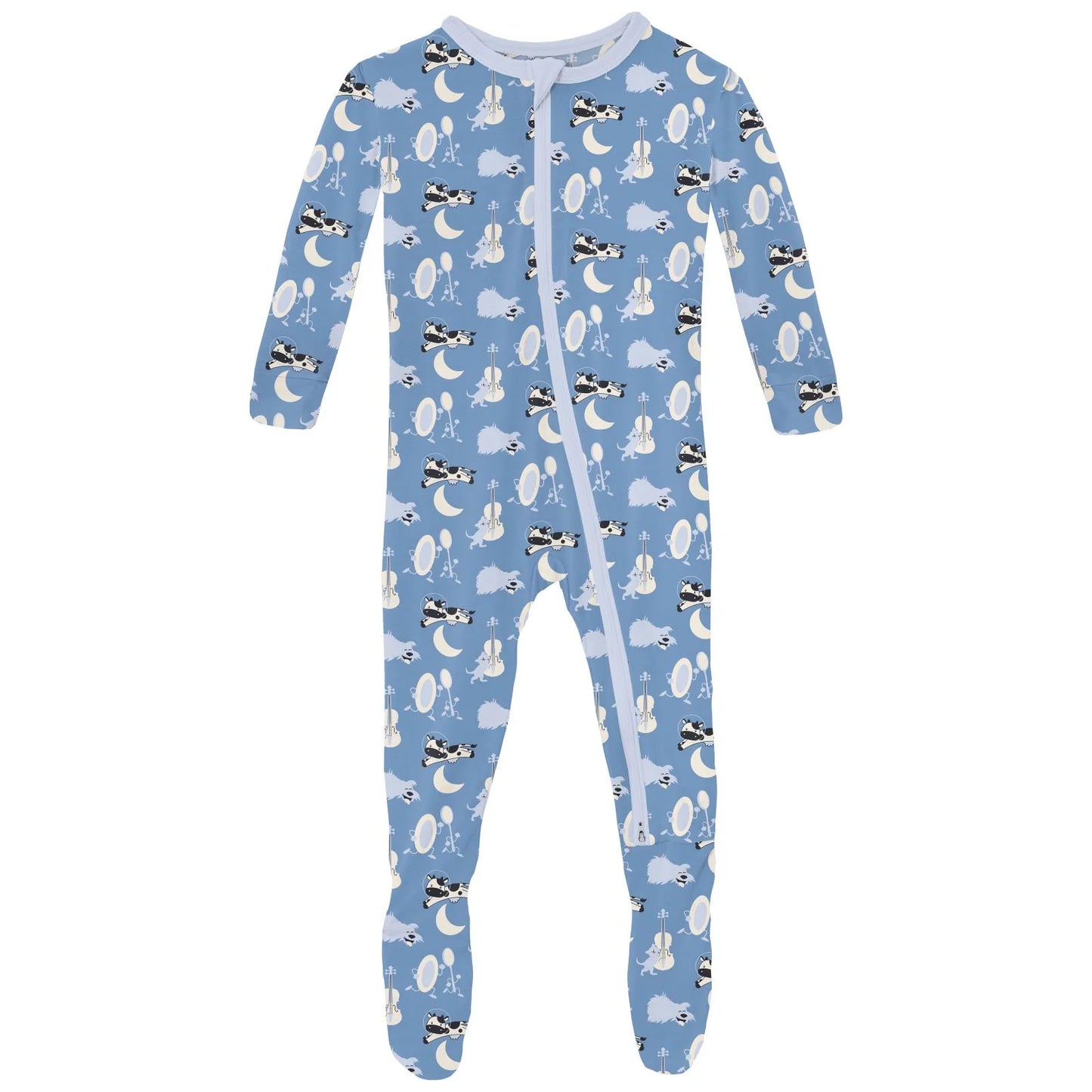 Print Footie with 2 Way Zipper in Hey Diddle Diddle - Doodlebug's Children's Boutique