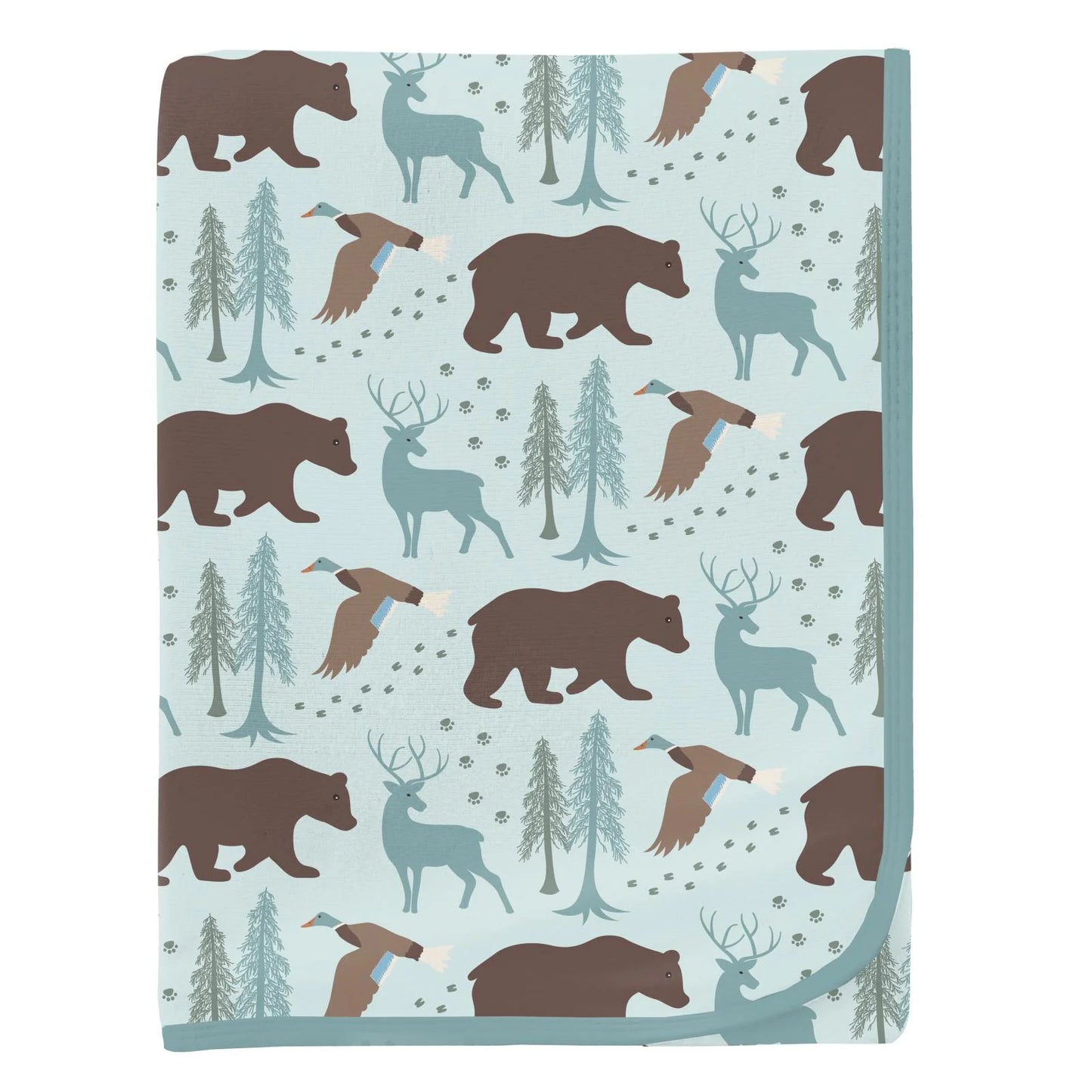 Print Swaddling Blanket in Fresh Air Forest Adventure - Doodlebug's Children's Boutique