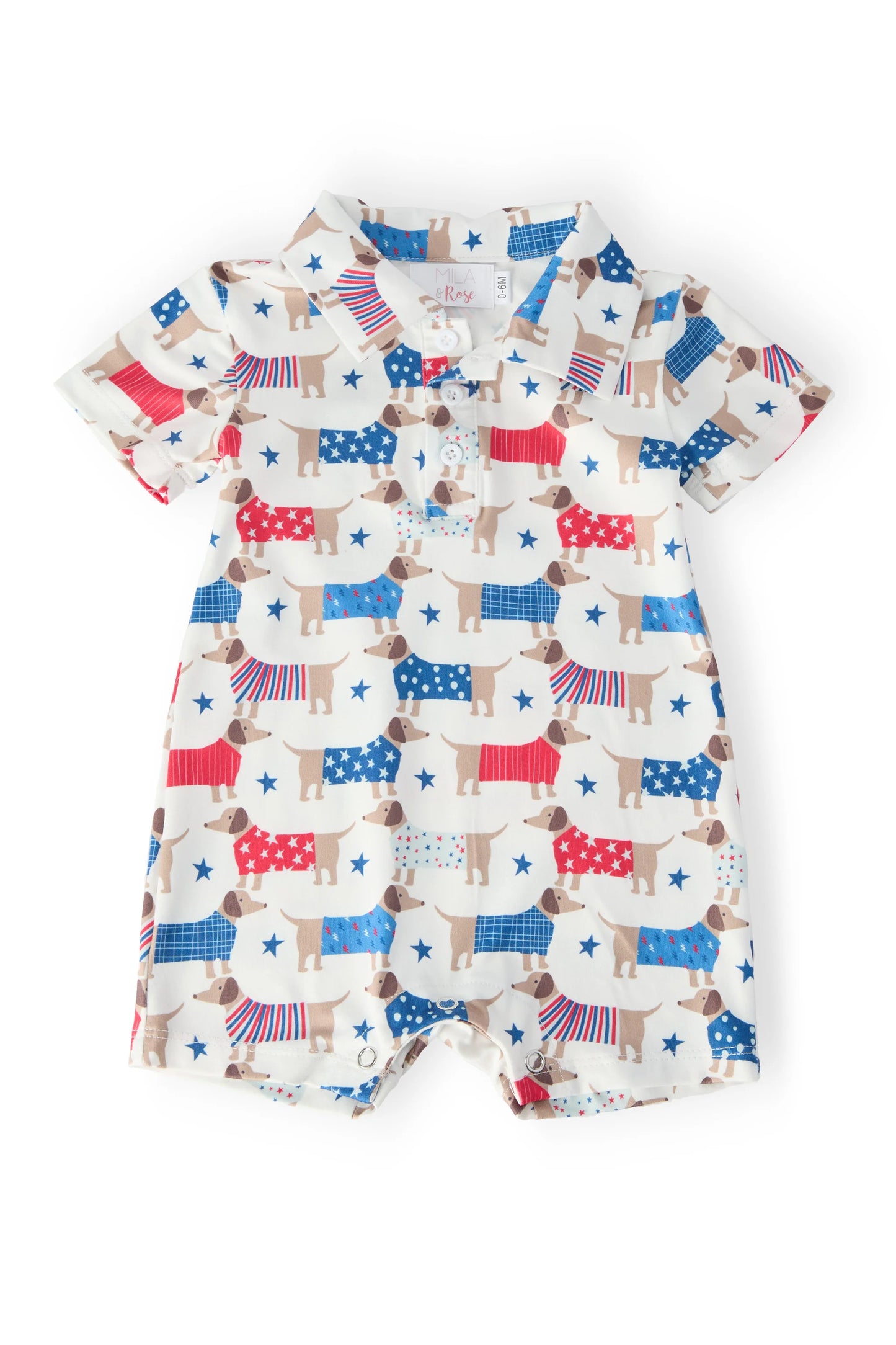 Patriotic Pups Polo Shorty - Doodlebug's Children's Boutique