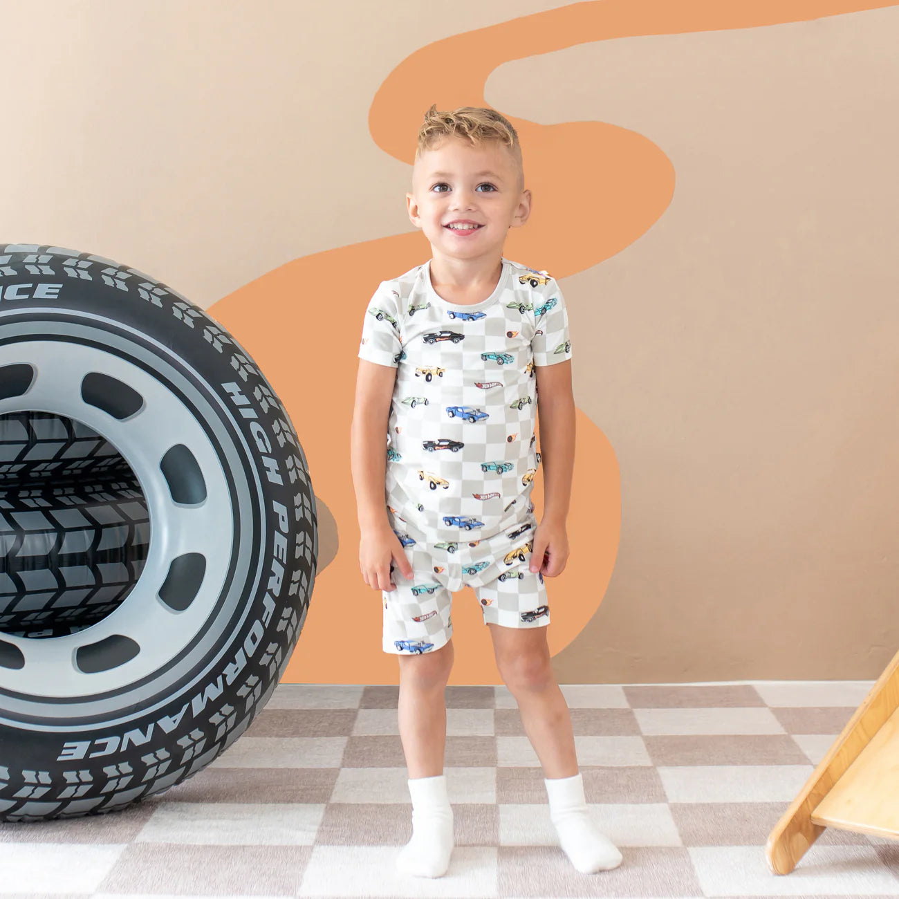 Short Sleeve Pajamas in Fast & Fierce - Doodlebug's Children's Boutique