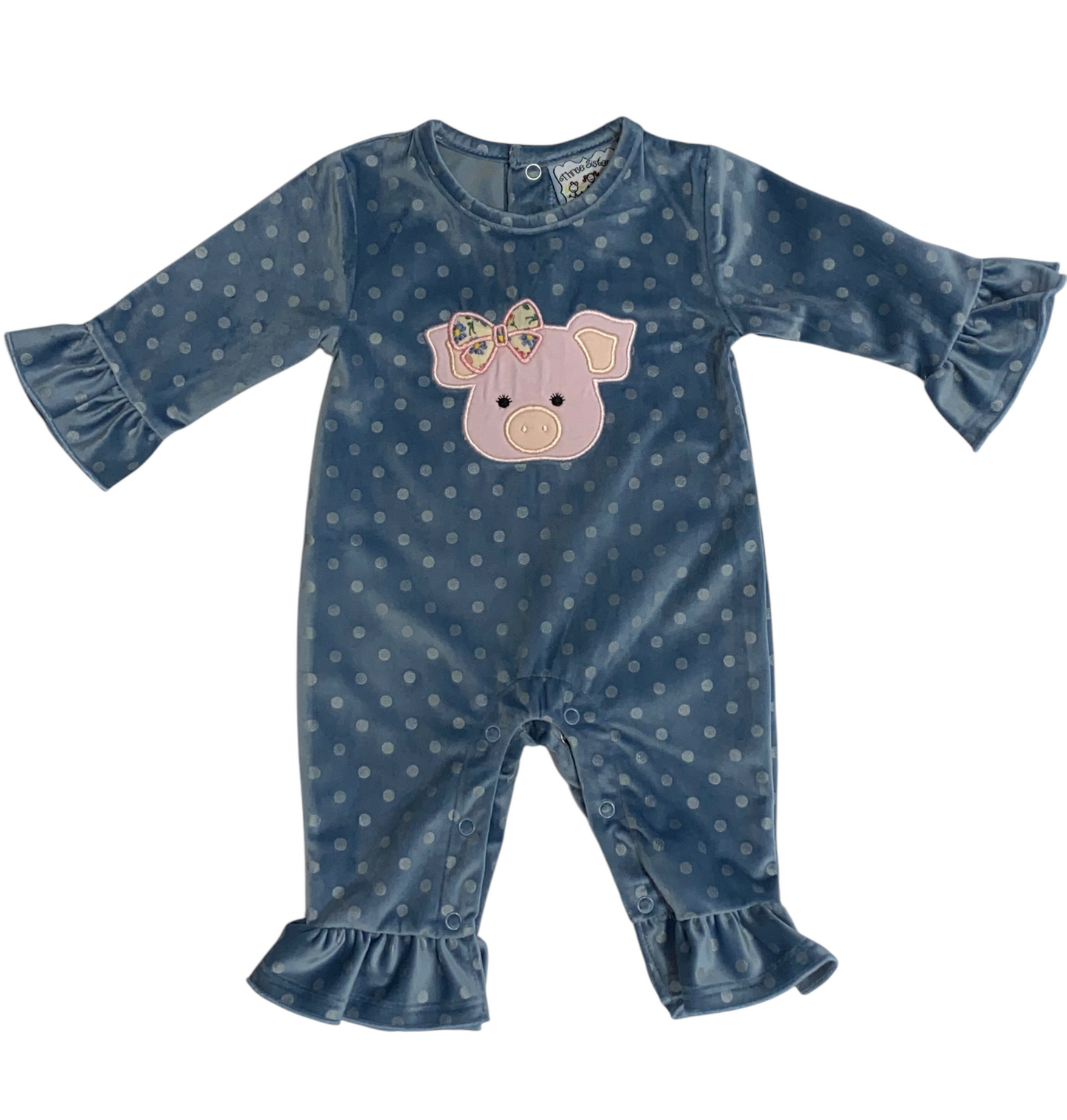 Pig Applique Romper - Doodlebug's Children's Boutique