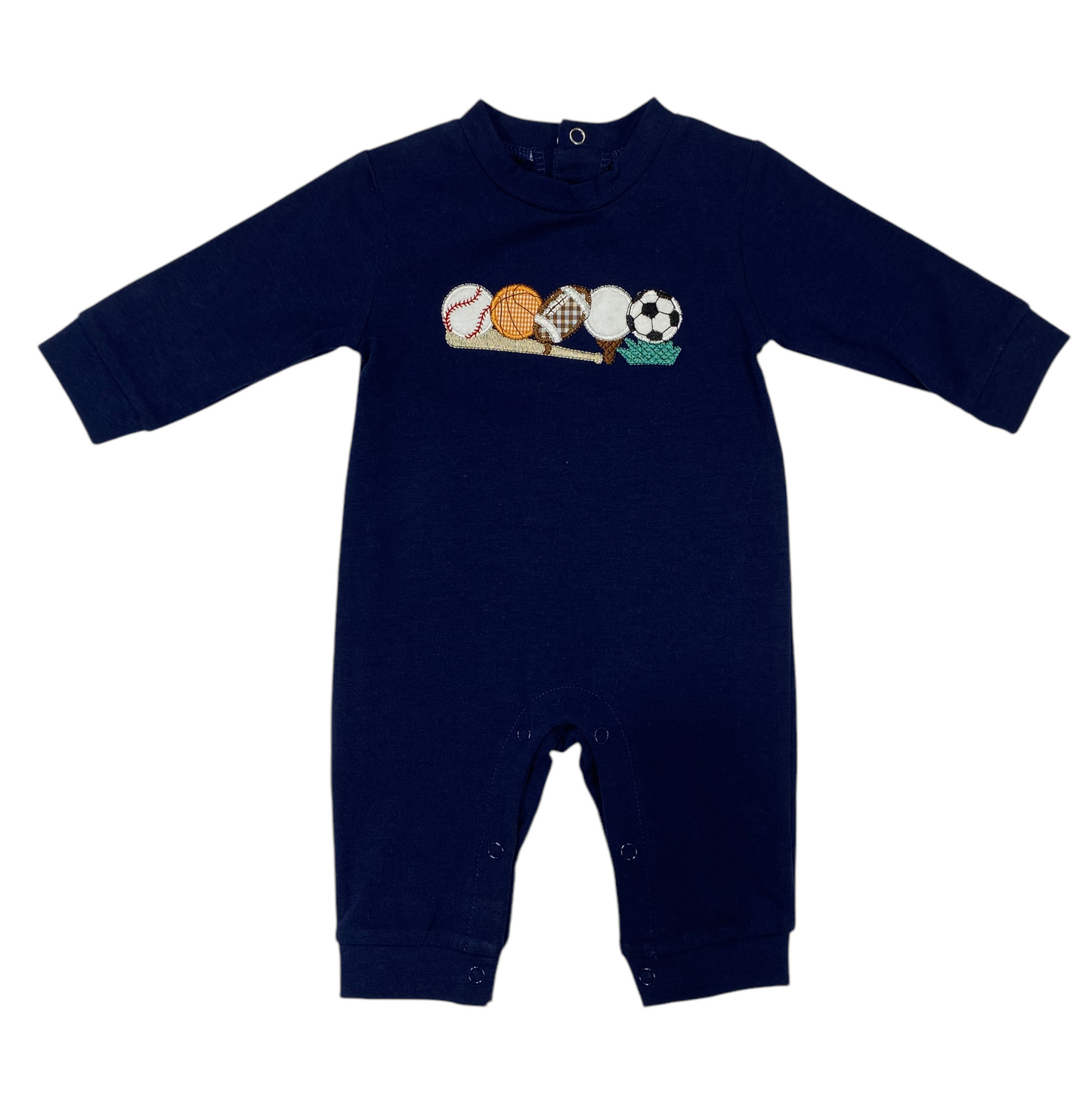 Sports Applique Romper - Doodlebug's Children's Boutique