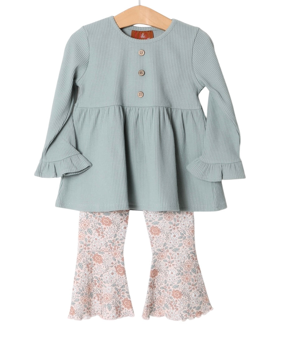 Faded Botanical Bell Bottom Set
