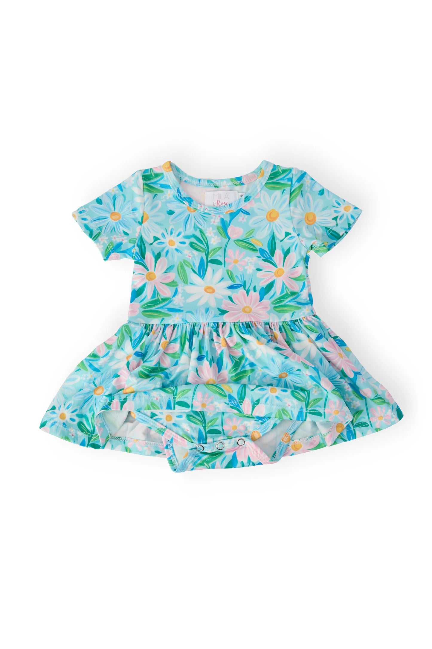 Preppy Daisies Short Sleeve Twirl Bodysuit - Doodlebug's Children's Boutique
