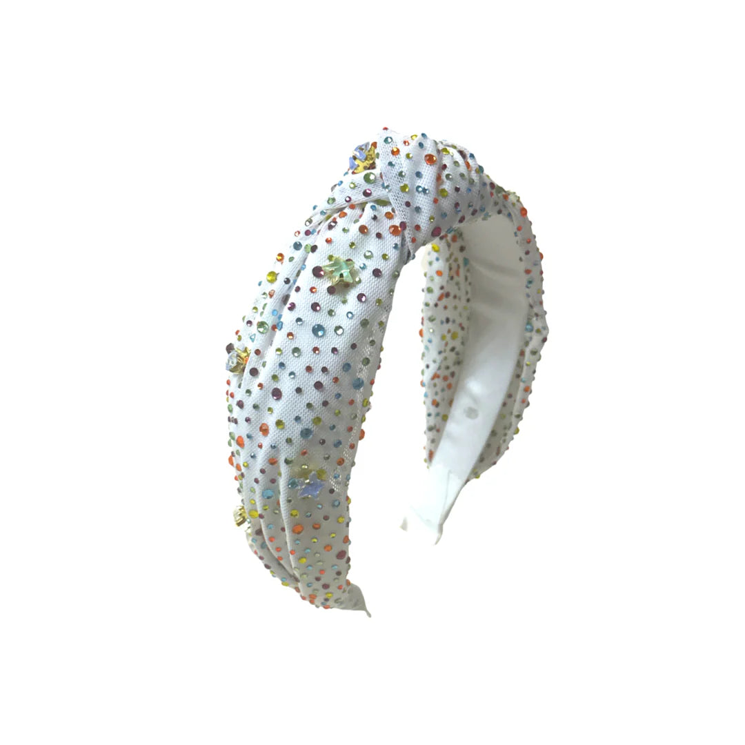 White Rainbow Star Jeweled Headband - Doodlebug's Children's Boutique