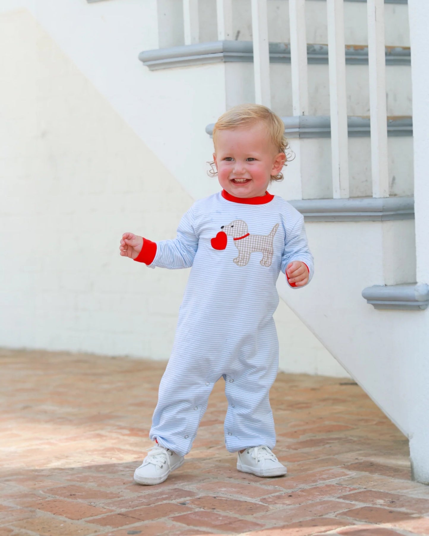 Puppy Love Romper - Doodlebug's Children's Boutique