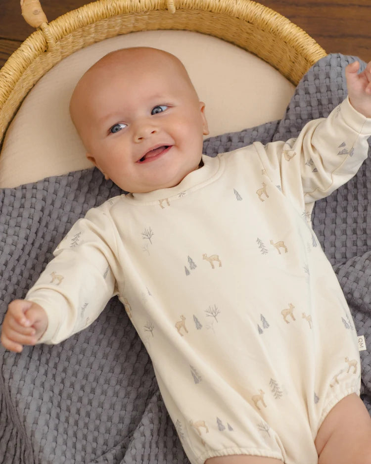Crewneck Bubble Romper in Deer