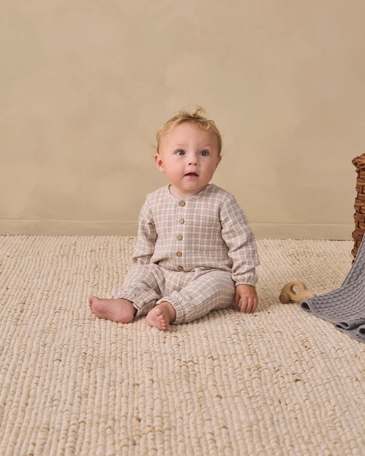 Woven Jumpsuit in Blue Gingham