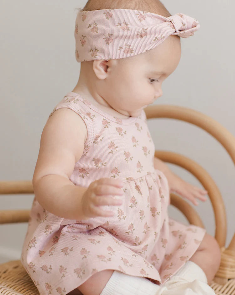 Ribbed Tank Dress in Roses - Doodlebug's Children's Boutique