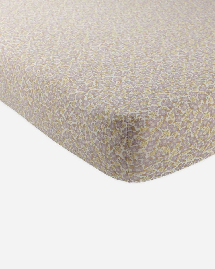 Bamboo Crib Sheet in Purple Floral - Doodlebug's Children's Boutique
