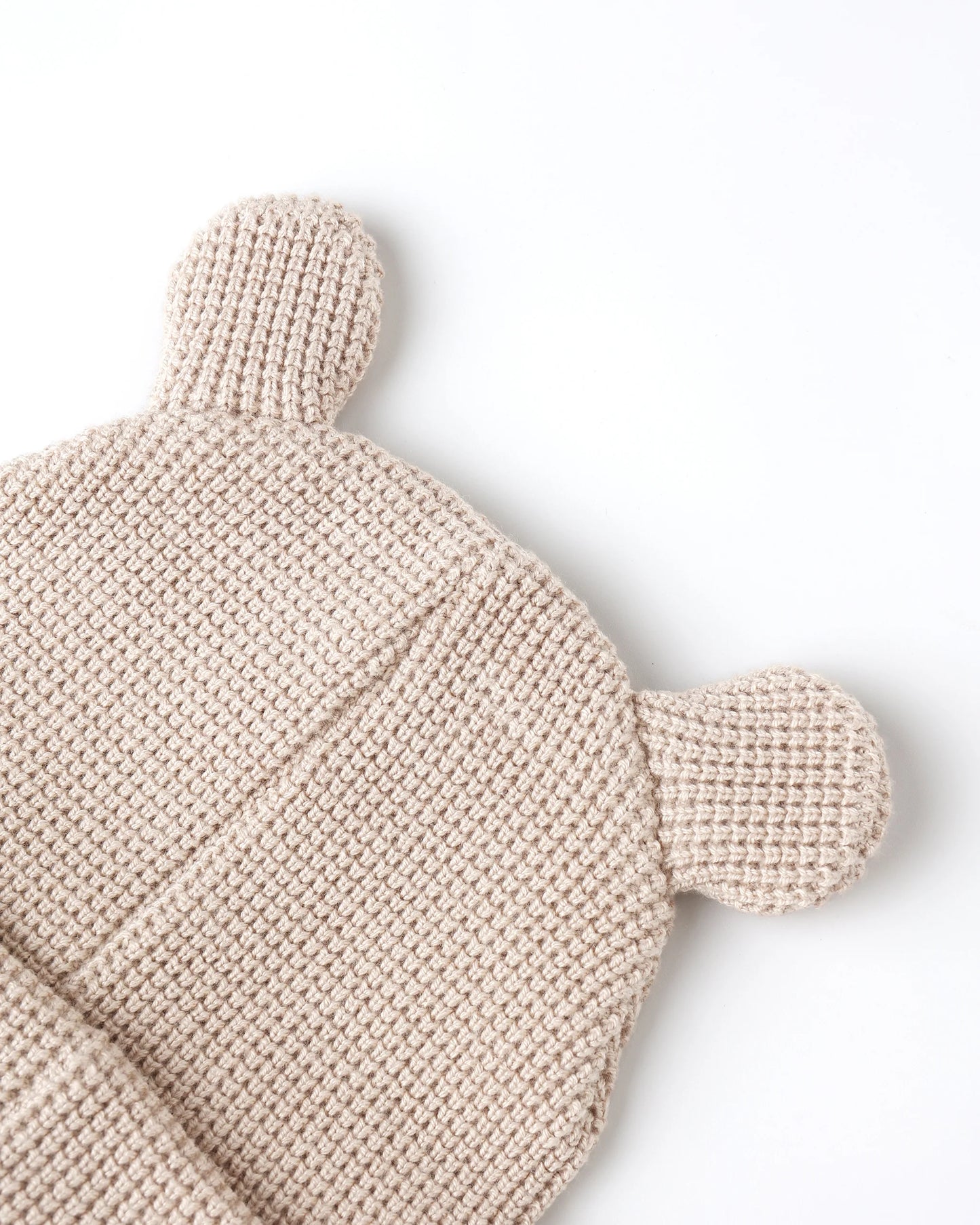 Baby Bear Beanie in Knit Oat - Doodlebug's Children's Boutique