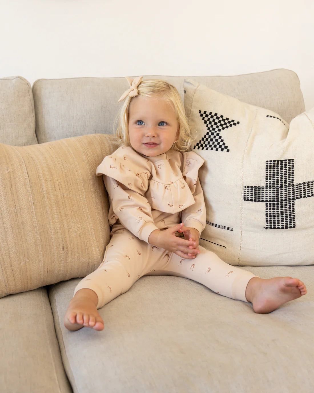 Ruffle Fleece Sweatshirt in Rainbow - Doodlebug's Children's Boutique