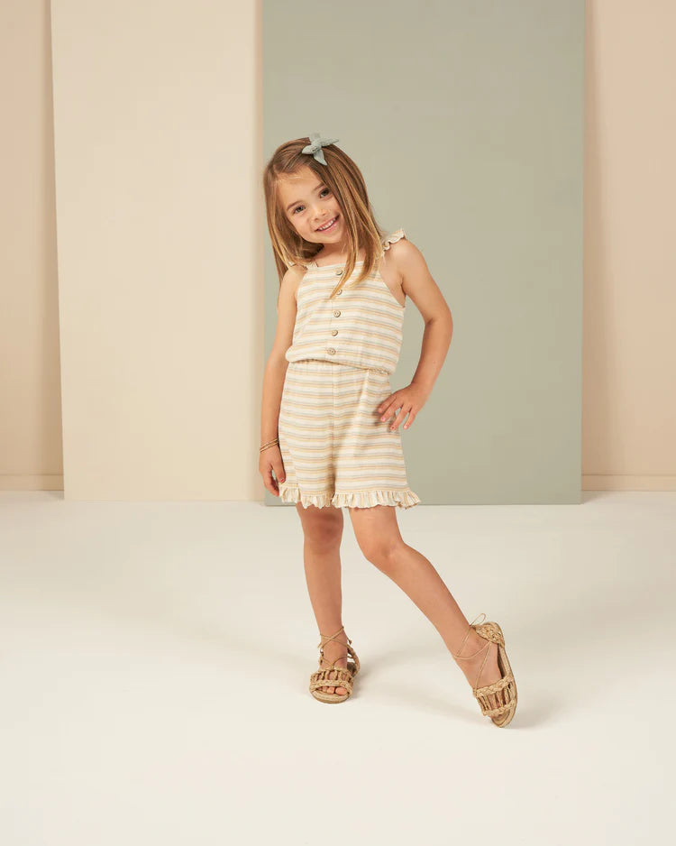 Addy Romper in Vintage Stripe - Doodlebug's Children's Boutique