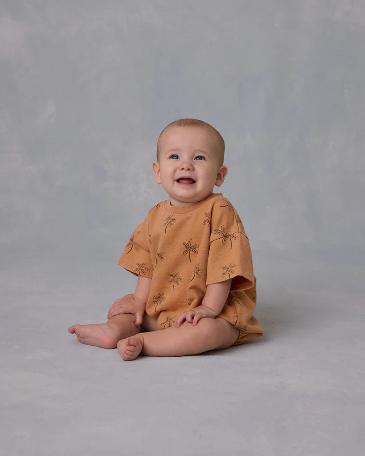 Relaxed Bubble Romper in Palms - Doodlebug's Children's Boutique