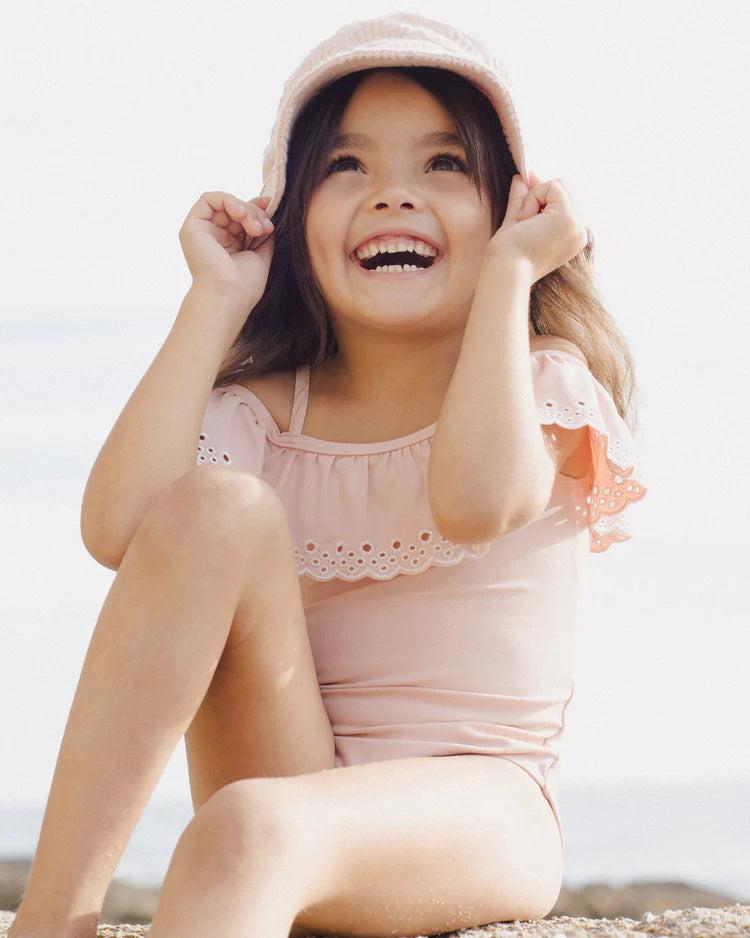 Off-the-Shoulder One Piece in Pink - Doodlebug's Children's Boutique