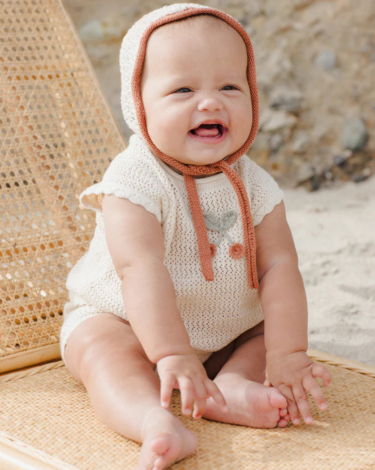 Scallop Knit Baby Set in Cherry - Doodlebug's Children's Boutique