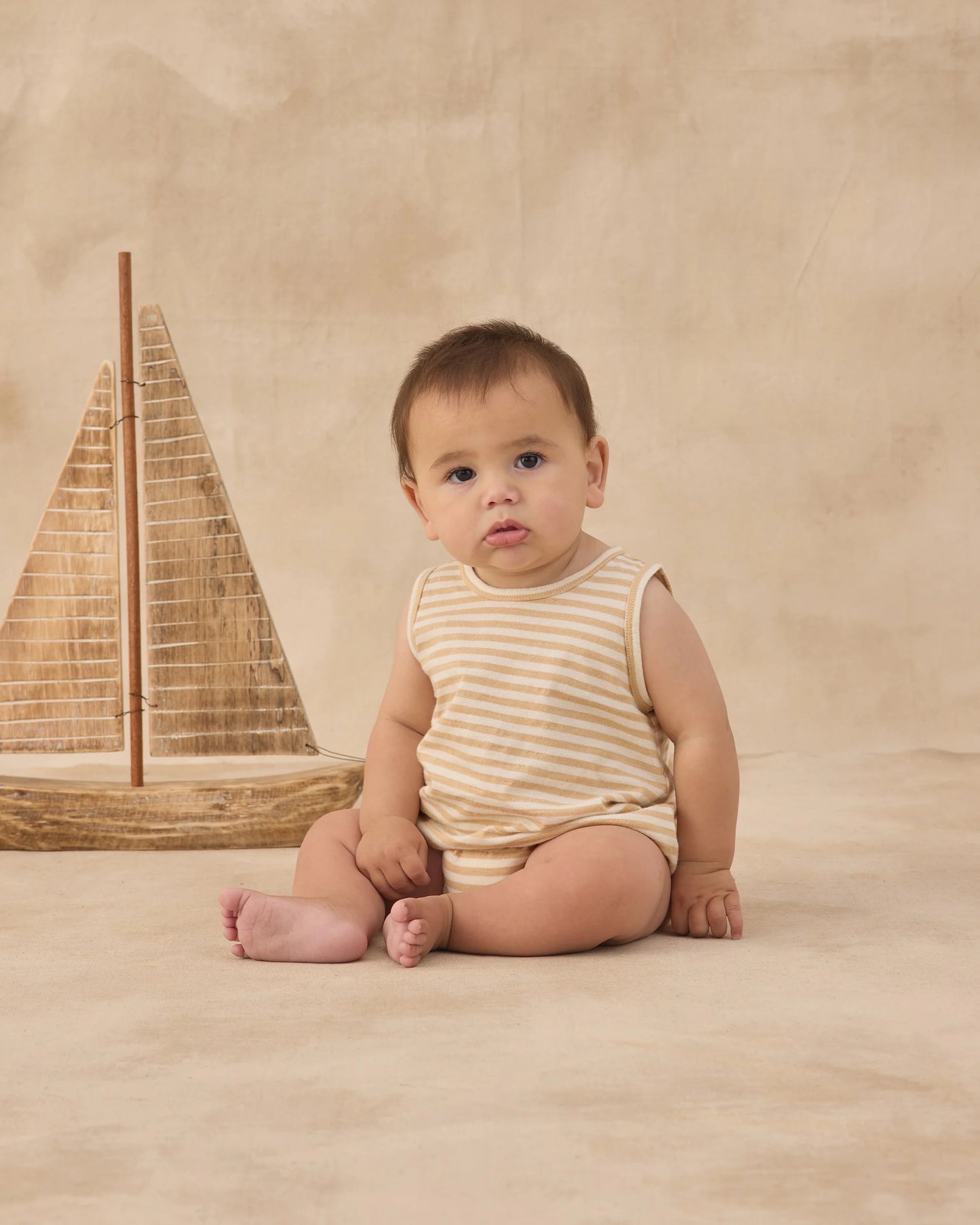 Bubble Onesie in Butterscotch Stripe