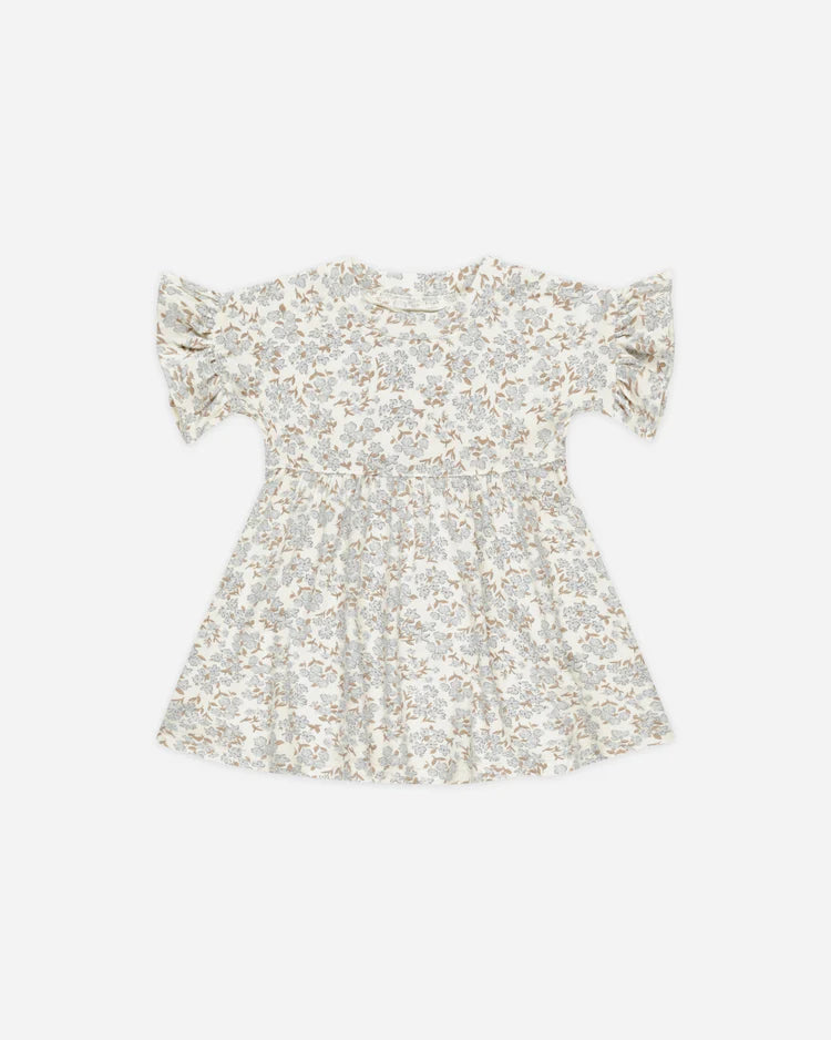 Babydoll Dress in Blue Ditsy - Doodlebug's Children's Boutique