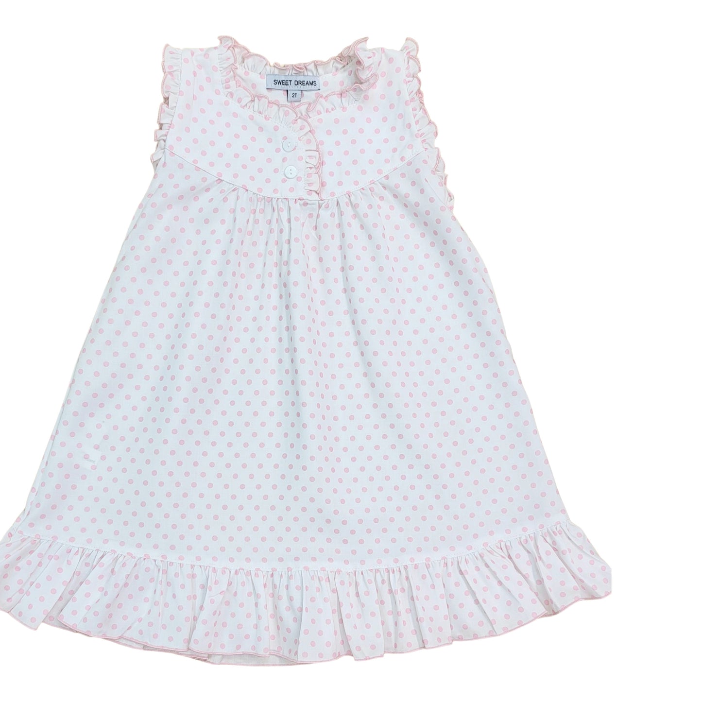 Pink Polka Dot Night Gown - Doodlebug's Children's Boutique