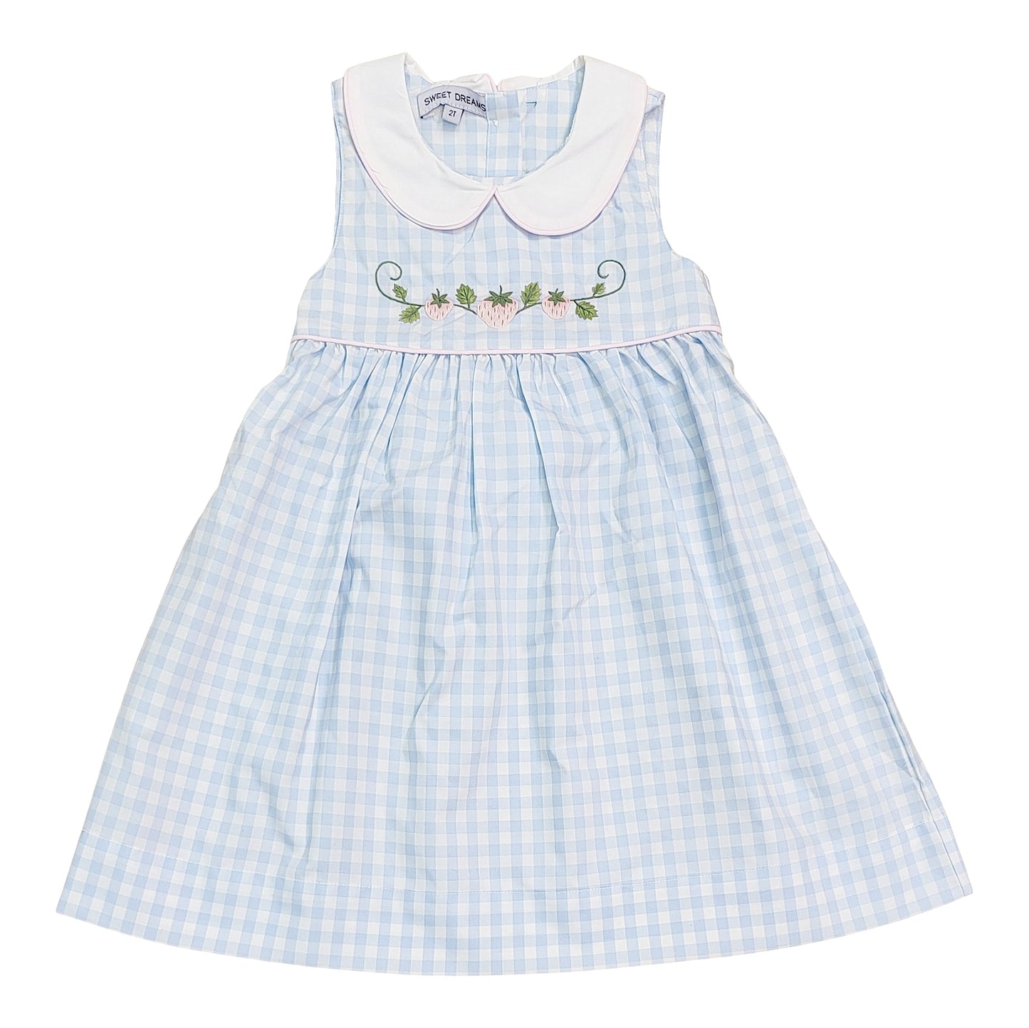 Pink Strawberry Embroidered Dress - Doodlebug's Children's Boutique