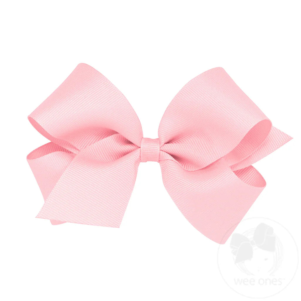 Medium Classic Grosgrain Bow in Light Pink - Doodlebug's Children's Boutique