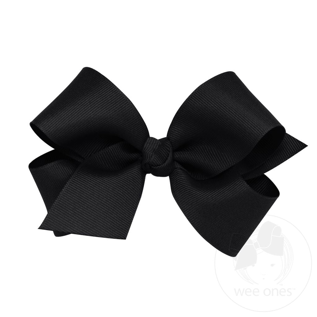 Medium Classic Grosgrain Bow in Black - Doodlebug's Children's Boutique