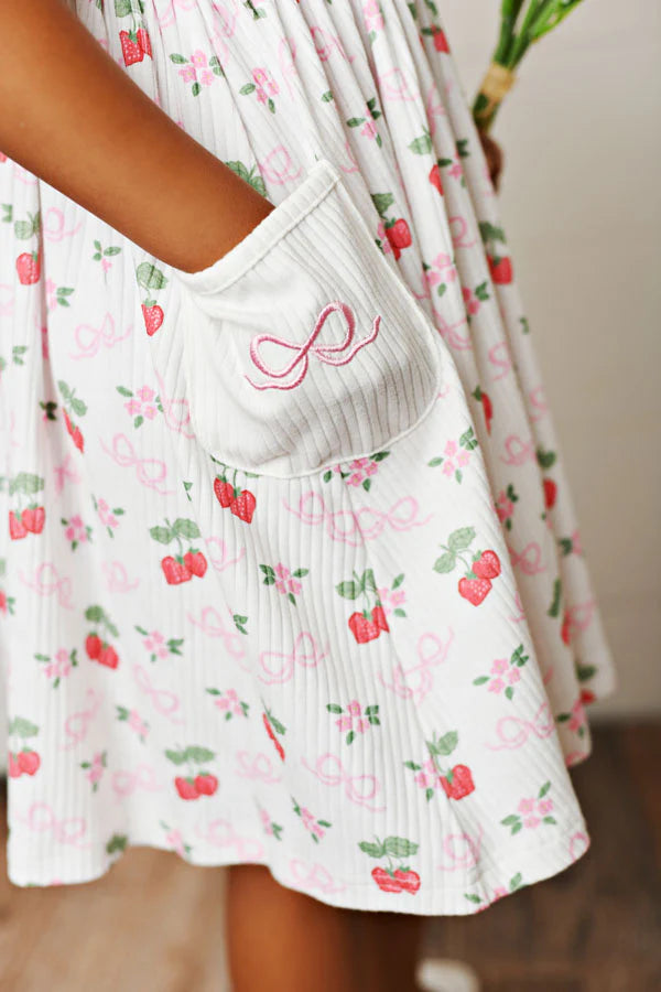 Bows & Berries Ribbed Pocket Dress - Doodlebug's Children's Boutique