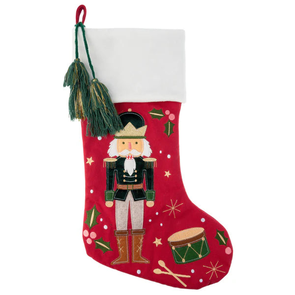 Nutcracker Embroidered Stocking - Doodlebug's Children's Boutique