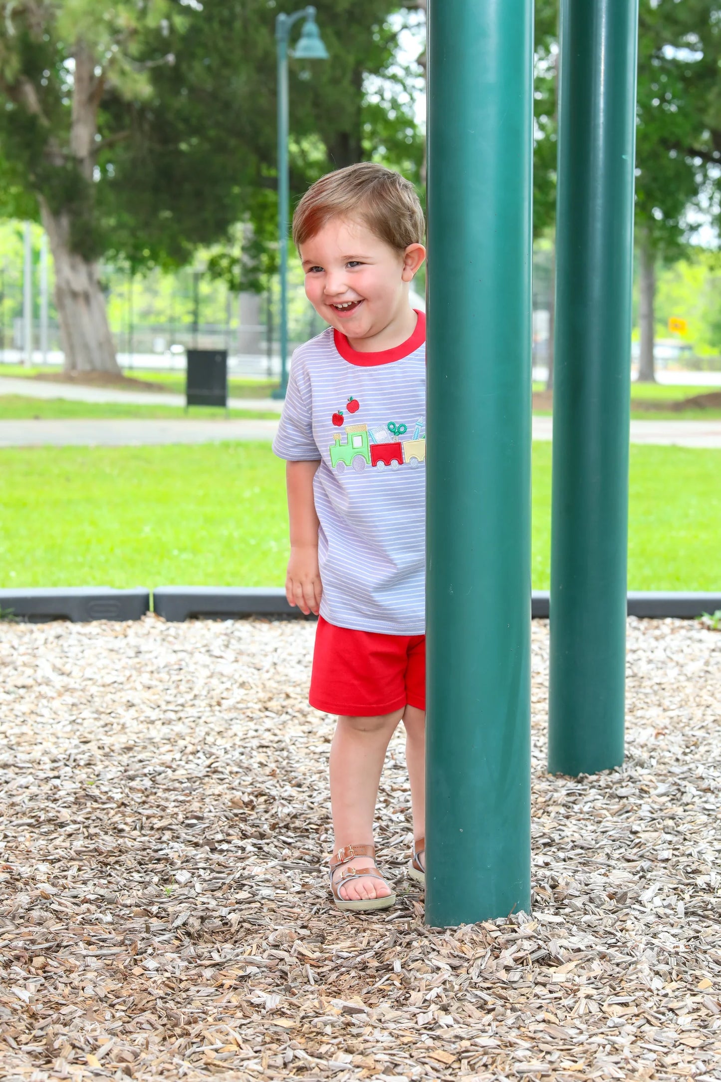 School Supplies Train Short Set - Doodlebug's Children's Boutique