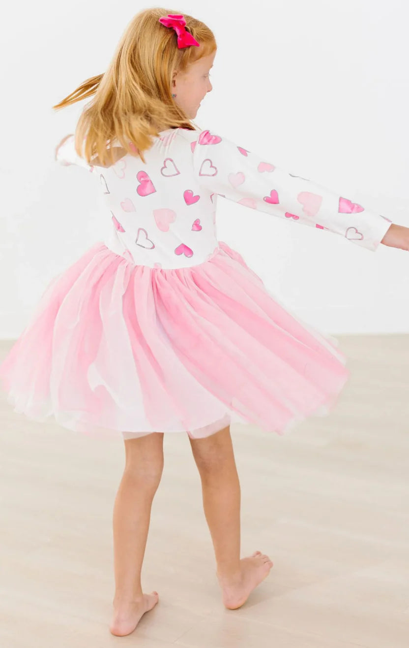 Valentine's Wishes Long Sleeve Tutu Dress - Doodlebug's Children's Boutique
