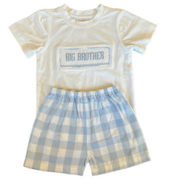 Big Brother Checkered Shorts Set - Doodlebug's Children's Boutique